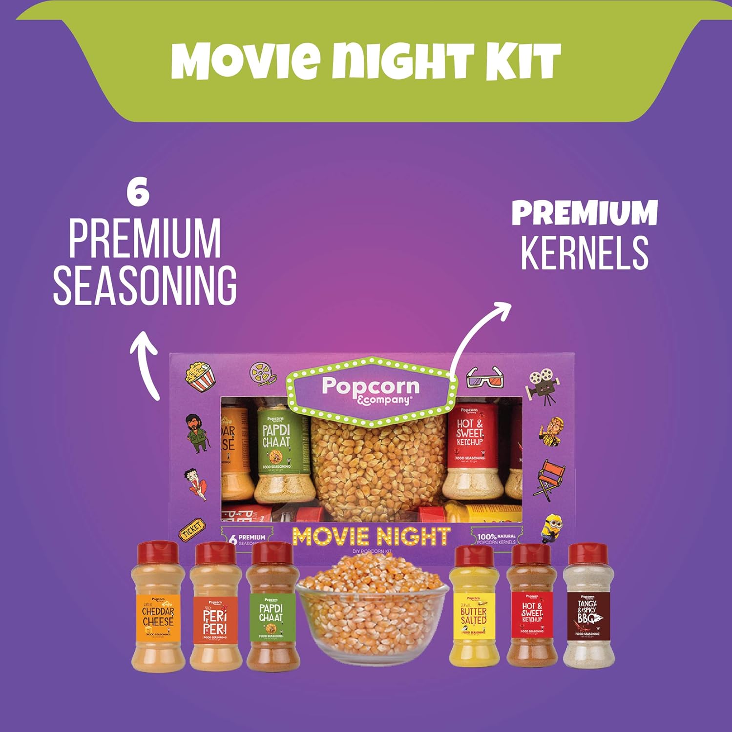 DIY Popcorn Kit Instant Popcorn Movie Night Kit Unpopped Popcorn