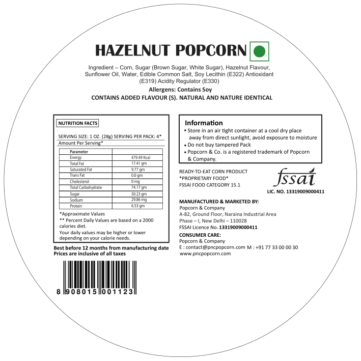 Hazelnut Popcorn - Popcorn & Company