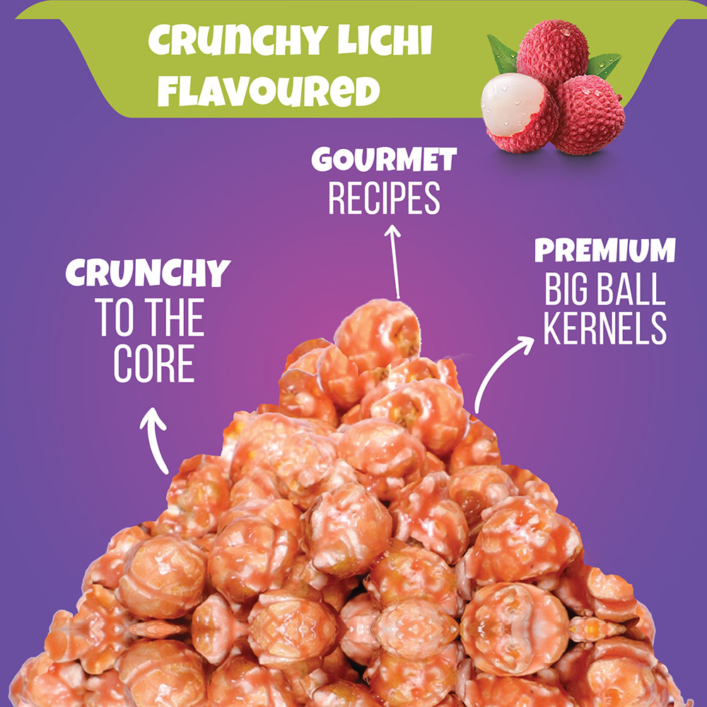 Crunchy Lichi Popcorn, Strawberry Popcorn - Popcorn & Company