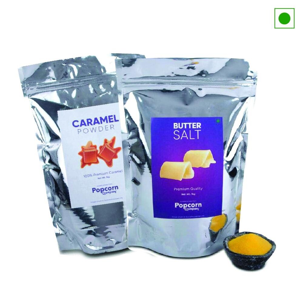 Caramel Powder + Butter Salt Powder Popcorn Seasoning 2 KG (Pack of 2) - Popcorn & Company 