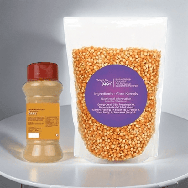 Popcorn Kernels (300g) + Cheddar Cheese Seasoning Combo (360g) - Popcorn & Company 