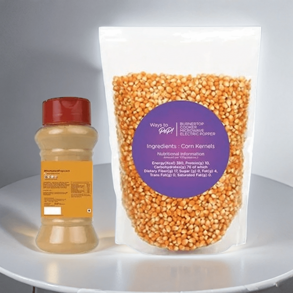 
                  
                    Back View of Popcorn Kernels and Cheese Seasoning Combo by Popcorn & Co.
                  
                