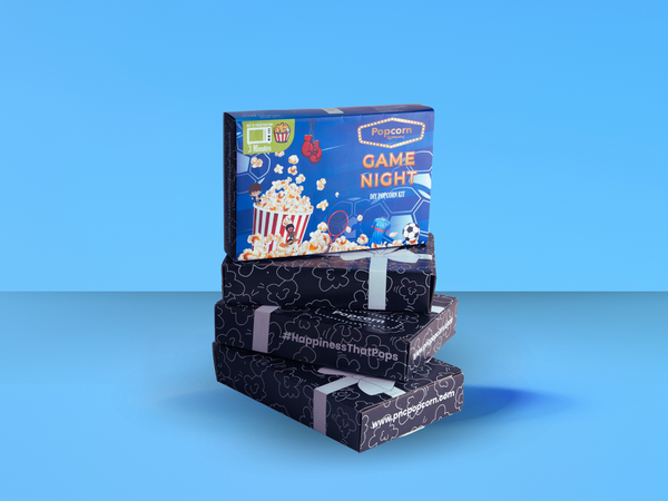 DIY Game Night Snack Box with popcorn