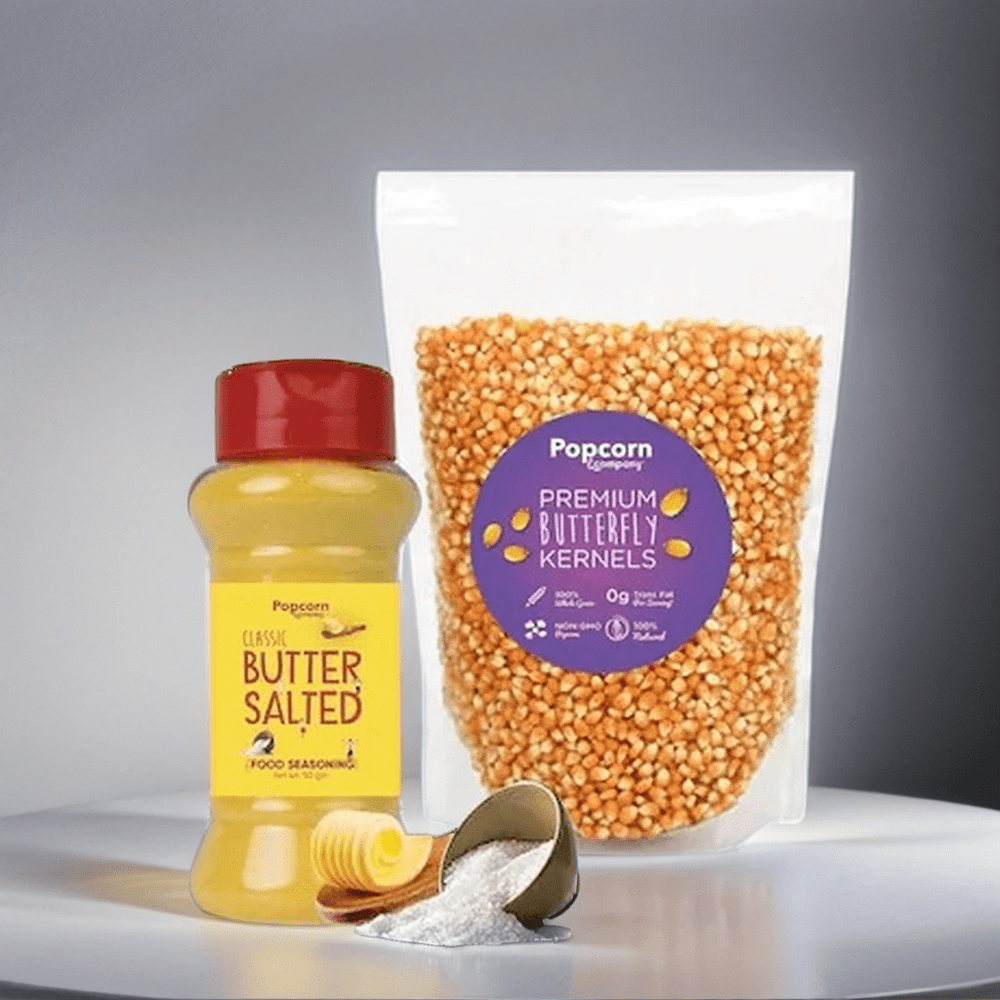 Popcorn Kernels + Classic Butter Salted Seasoning (Combo Pack) - Popcorn & Company 