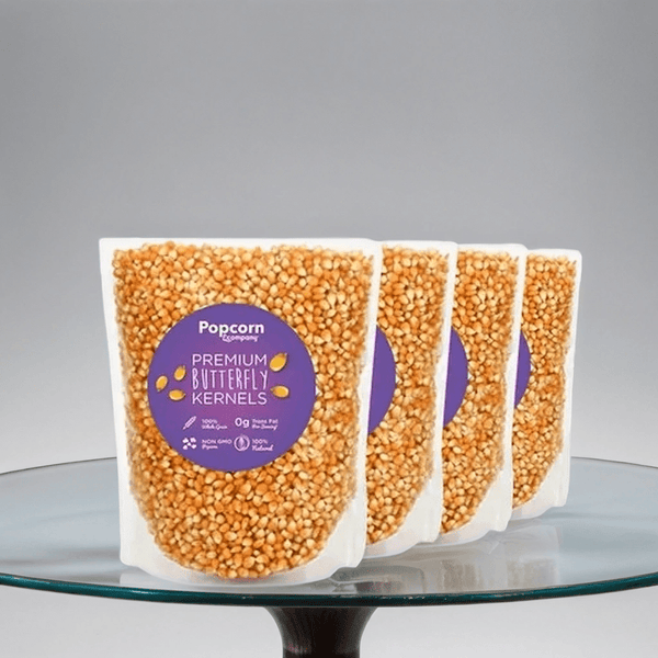 Premium popcorn kernels for fluffy popcorn.