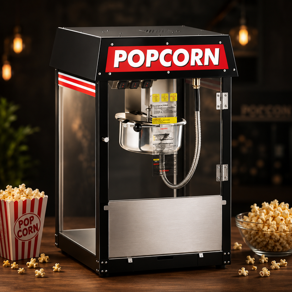 Commercial 8 Oz Popcorn Machine – POLO Red / Black