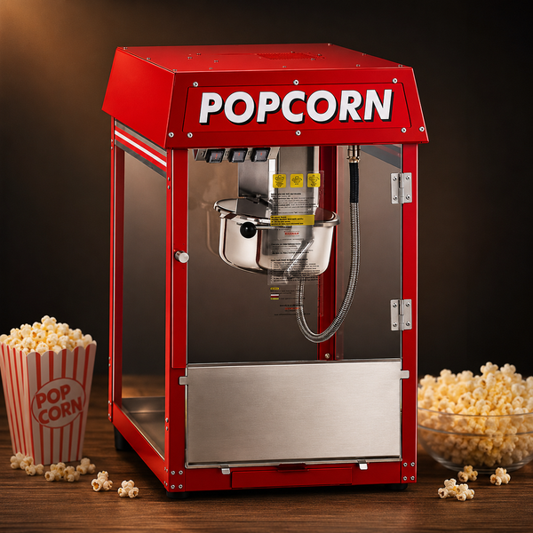 Commercial 8 Oz Popcorn Machine – POLO Red / Black