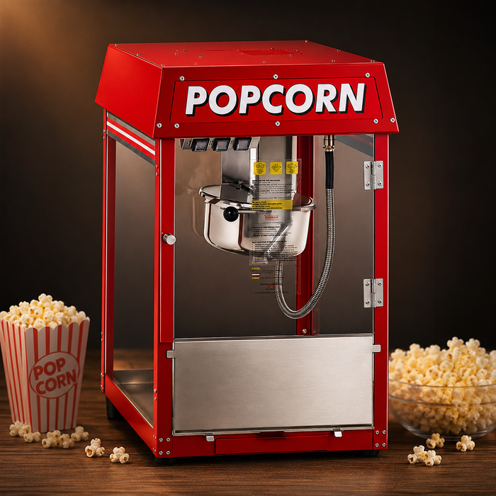 Commercial 8 Oz Popcorn Machine – POLO Red / Black