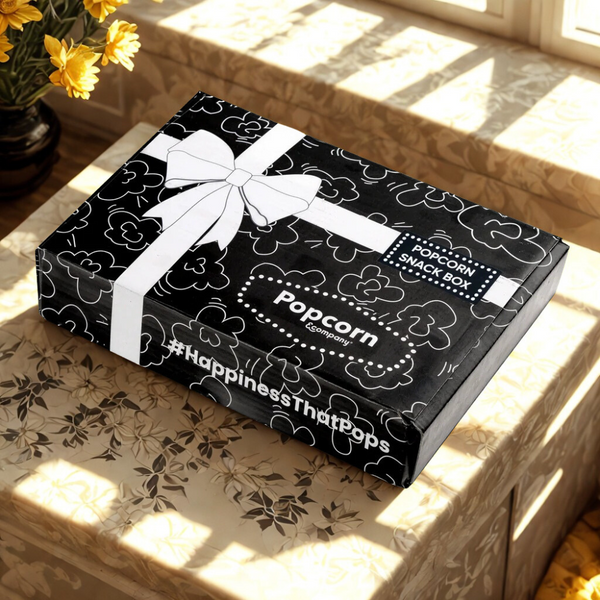 Premium gourmet popcorn combo box for movie nights, parties and gifting.