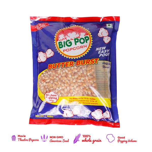 Popcorn Kernels Kit (Oil+Salt),  Butterfly Popcorn Kit 600 GM - Popcorn & Company 